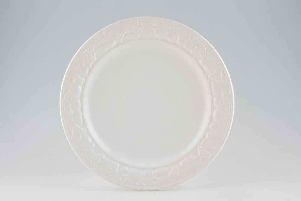 Marks & Spencer White Embossed Dinner Plate Narrow Rim 10 5/8"