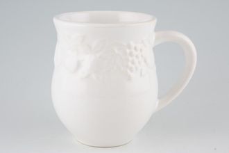 Sell Marks & Spencer White Embossed Mug Barrel Shape 3 1/2" x 4 3/8"