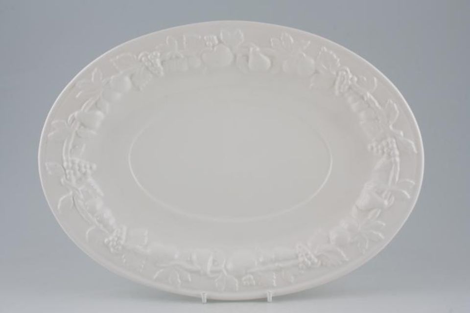 Marks & Spencer White Embossed Soup Tureen Stand Oval 12 5/8"