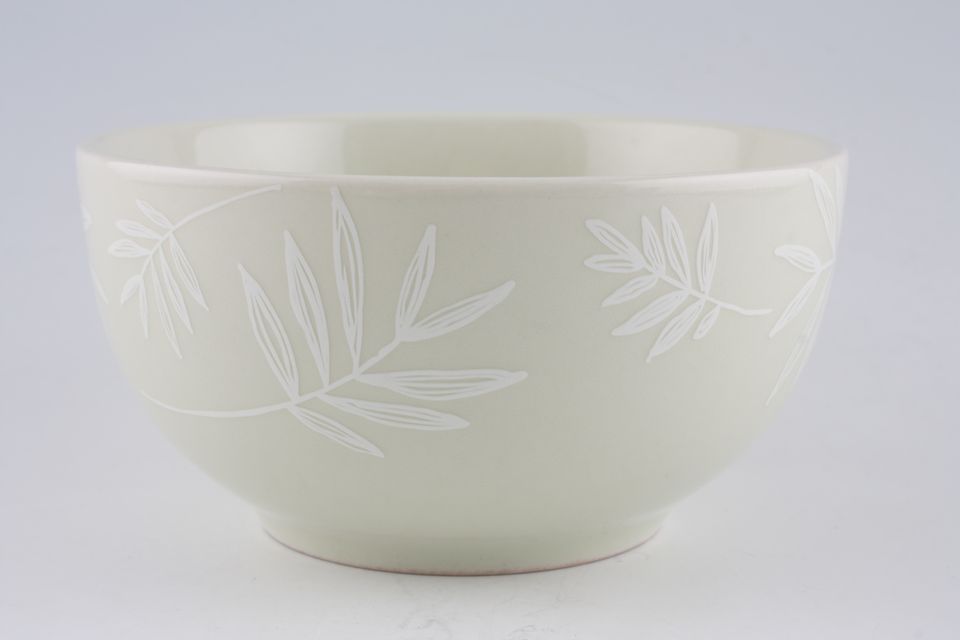 Marks & Spencer Green with White Leaves Soup / Cereal Bowl 5 5/8"
