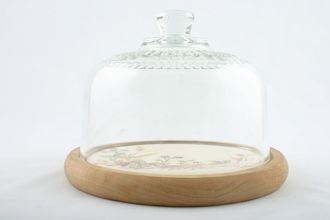Marks & Spencer Harvest Cheese Dome with Base Dome [glass wood china] 7 1/4"