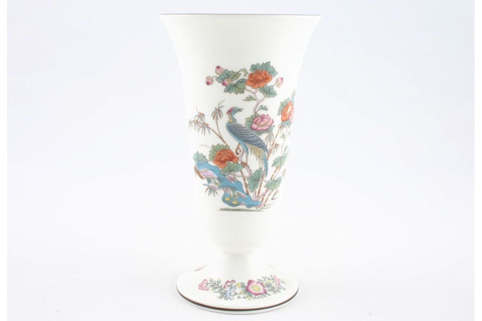 Wedgwood Kutani Crane - Brown Edge Vase 3 3/4" x 7"