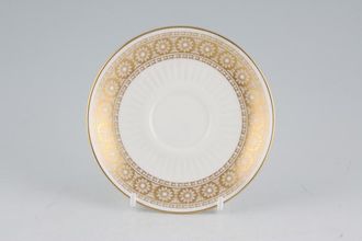 Wedgwood Marguerite - White + Gold Coffee Saucer Ribbed - For coffee cup 5"