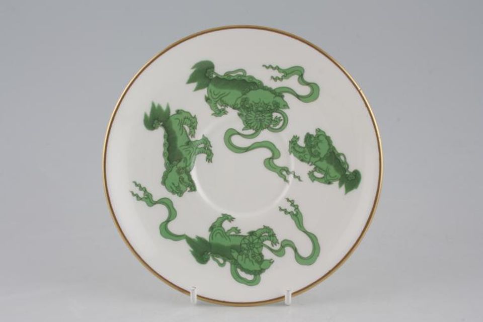 Wedgwood Chinese Tigers - Green Soup Cup Saucer 6 1/4"