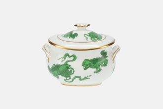 Wedgwood Chinese Tigers - Green Sugar Bowl - Lidded (Tea)
