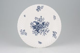 Royal Worcester Blue Sprays - Spiral Fluted - Shell Edge Cake Plate 9 1/8"