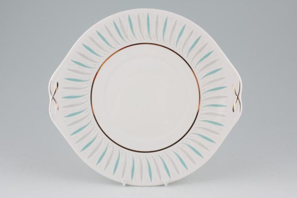 Queen Anne Caprice - Turquoise Cake Plate 10 1/8"