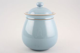 Denby Colonial Blue Storage Jar + Lid Size represents height. Size excludes lid - Rounded shape 5 1/2"