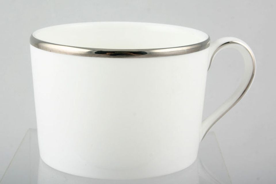 Wedgwood Sterling - White with Silver Band Teacup Straight sided 3 3/8" x 2 1/4"