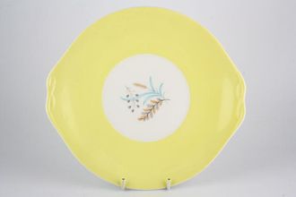 Queen Anne Glade Cake Plate Yellow 10"