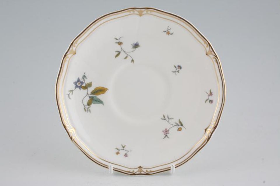 Wedgwood Rosemeade Tea Saucer Pattern B - Outer gold line filled in - see picture 5 3/4"