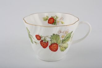 Sell Queens Virginia Strawberry - Gold Edge - Swirl Embossed Teacup Queens Backstamp 3 1/2" x 2 5/8"