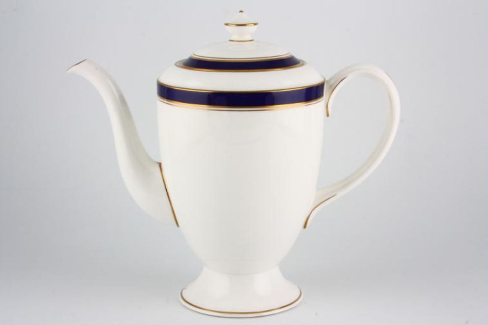 Royal Worcester Howard - Cobalt Blue - gold rim Coffee Pot Made in England 2 1/4pt