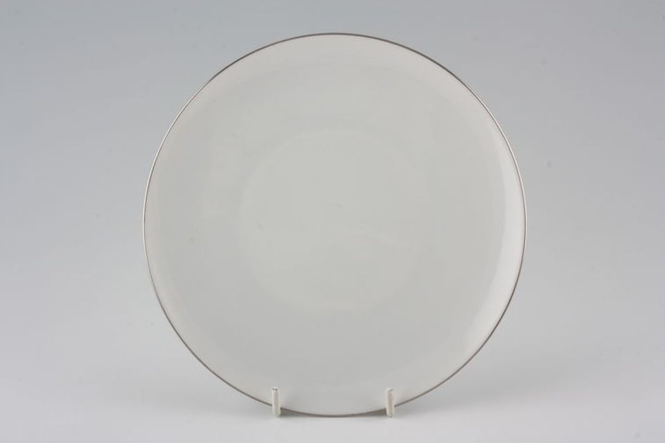 Thomas Medaillon Platinum Band - White with Thin Silver Line Salad/Dessert Plate 8 1/4"