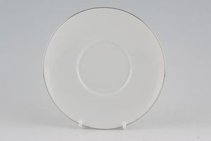 Thomas Medaillon Platinum Band - White with Thin Silver Line Tea Saucer