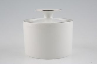 Sell Thomas Medaillon Platinum Band - White with Thin Silver Line Sugar Bowl - Lidded (Tea) 3 1/2"