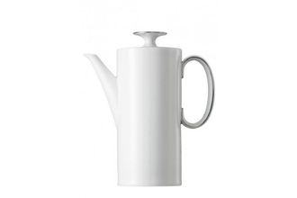 Thomas Medaillon Platinum Band - White with Thin Silver Line Coffee Pot 2pt