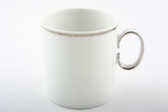 Thomas Medaillon Platinum Band - White with Thin Silver Line Coffee/Espresso Can Cup 3 Tall 2 3/8" x 2 1/2"