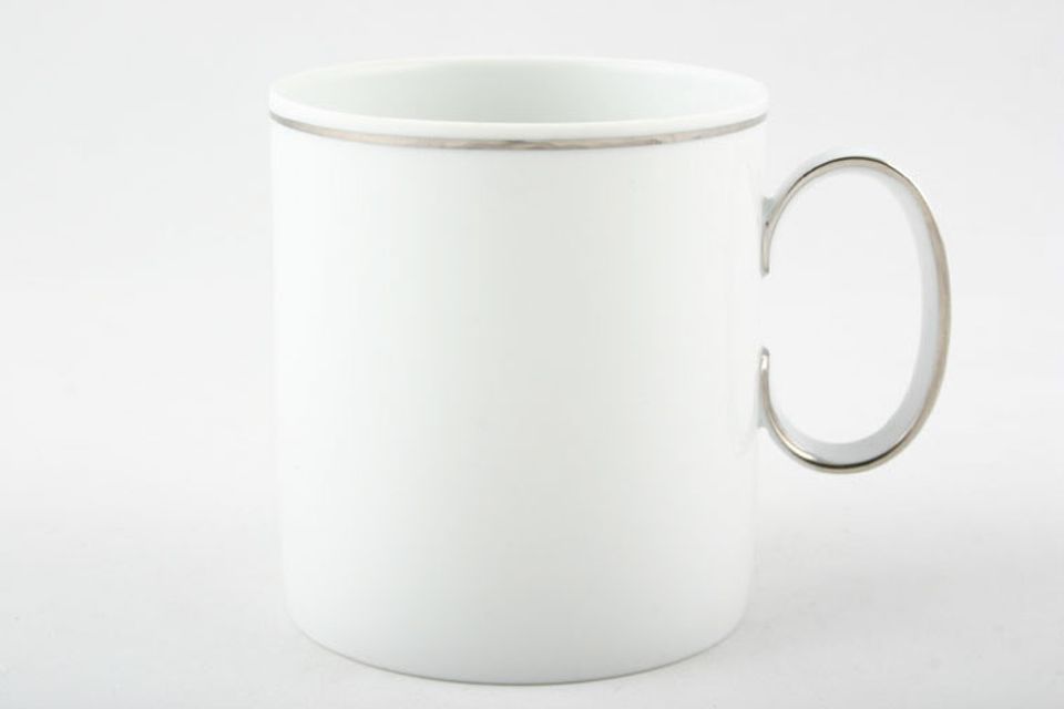 Thomas Medaillon Platinum Band - White with Thin Silver Line Mug See Cup 6 Tall 3" x 3 1/4"