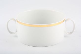 Thomas Medaillon Gold Band - White with Thick Gold Line Soup Cup 2 handle