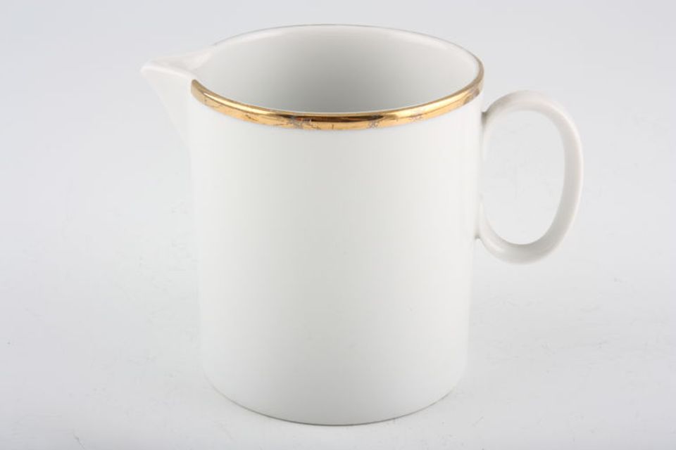 Thomas Medaillon Gold Band - White with Thick Gold Line Milk Jug 1/2pt