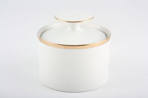 Thomas Medaillon Gold Band - White with Thick Gold Line Sugar Bowl - Lidded (Tea)