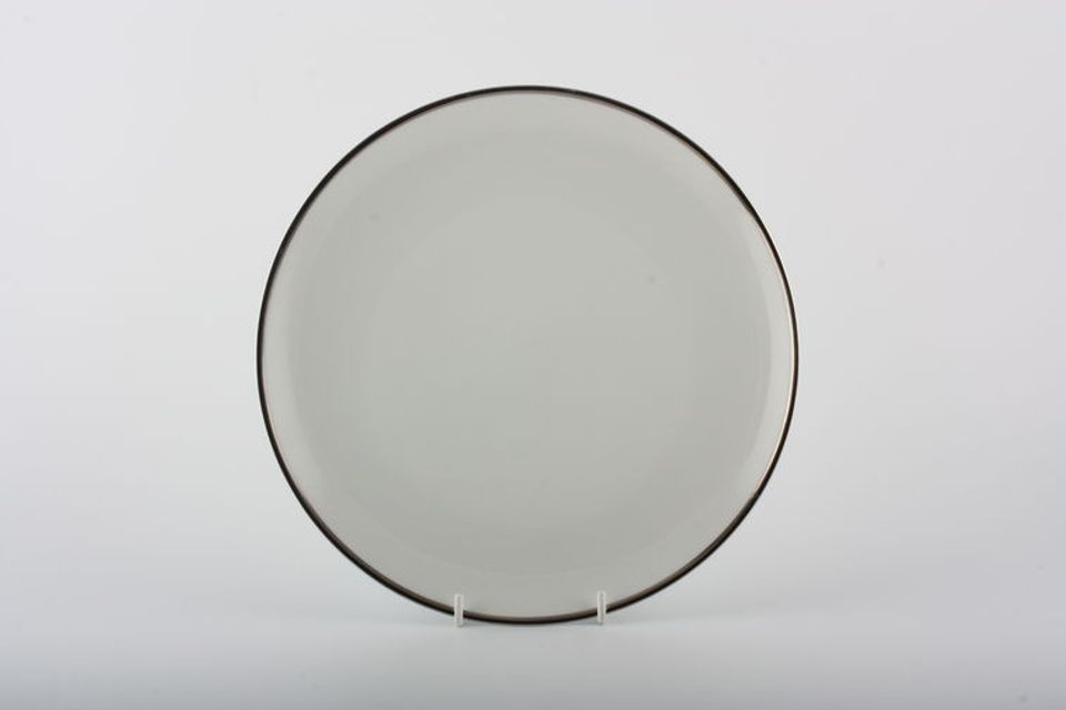 Thomas Medaillon Platinum Band - White with Thick Silver Line Salad/Dessert Plate 8 1/4"