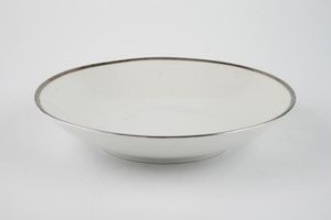 Thomas Medaillon Platinum Band - White with Thick Silver Line Soup / Cereal Bowl