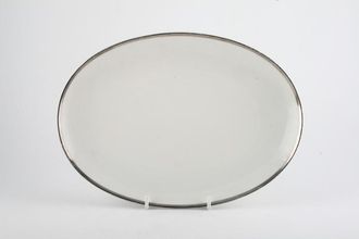 Sell Thomas Medaillon Platinum Band - White with Thick Silver Line Oval Platter 11 1/8"
