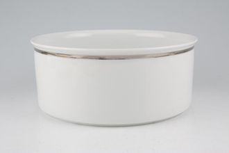 Thomas Medaillon Platinum Band - White with Thick Silver Line Serving Bowl 7 1/2"