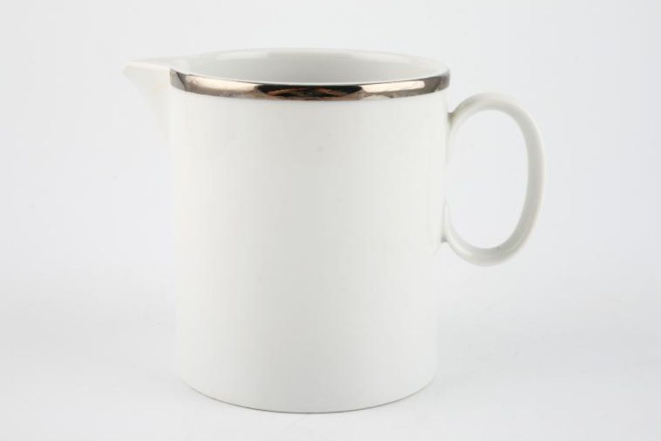 Thomas Medaillon Platinum Band - White with Thick Silver Line Milk Jug 1/2pt