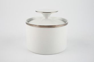 Sell Thomas Medaillon Platinum Band - White with Thick Silver Line Sugar Bowl - Lidded (Tea)