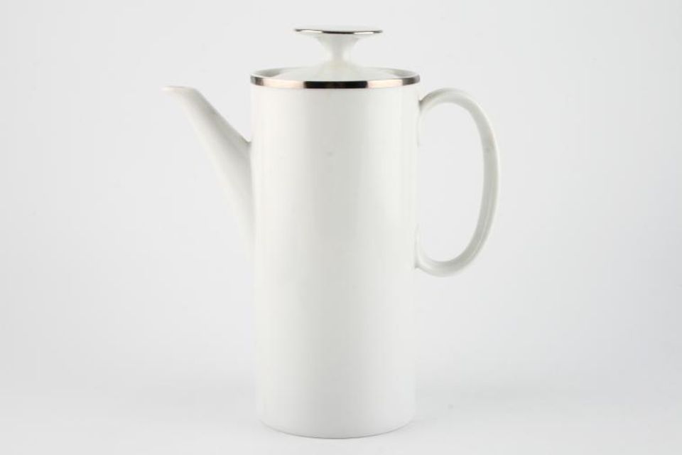 Thomas Medaillon Platinum Band - White with Thick Silver Line Coffee Pot 2pt