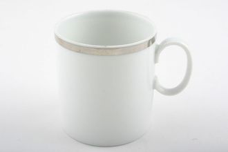 Thomas Medaillon Platinum Band - White with Thick Silver Line Coffee/Espresso Can Cup 3 Tall 2 3/8" x 2 1/2"