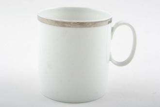 Thomas Medaillon Platinum Band - White with Thick Silver Line Teacup Cup 5 Tall 2 3/4" x 3"