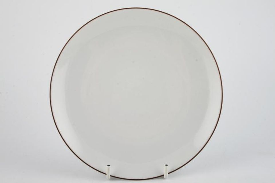 Thomas White with Thin Brown Line Dinner Plate 10 1/4"