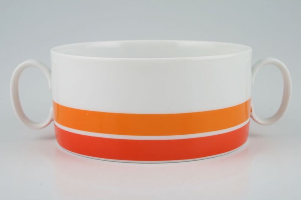 Thomas White with Red and Orange Bands Soup Cup