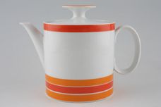 Thomas White with Red and Orange Bands Teapot 1 1/2pt thumb 1