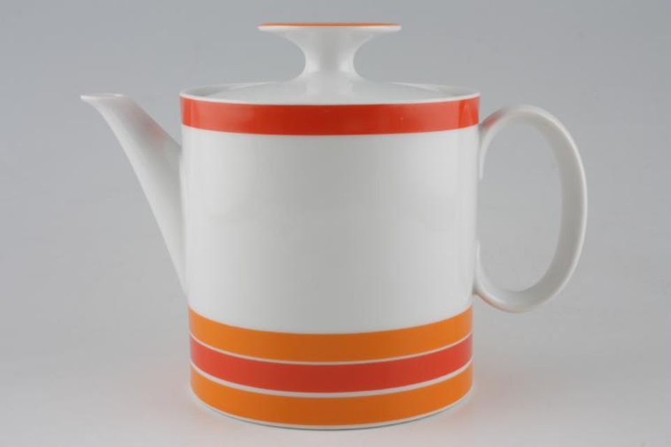 Thomas White with Red and Orange Bands Teapot 1 1/2pt