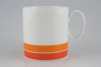 Thomas White with Red and Orange Bands Teacup 2 3/4" x 3"