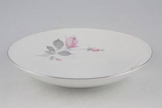 Thomas White with Pink Roses and Silver Line Soup / Cereal Bowl 7 1/2"