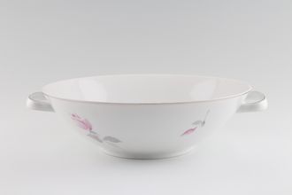 Thomas White with Pink Roses and Silver Line Vegetable Tureen Base Only
