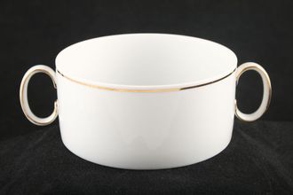 Thomas Medaillon Gold Band - White with Thin Gold Line Soup Cup 2 handles