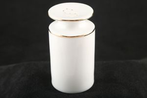 Thomas Medaillon Gold Band - White with Thin Gold Line Salt Pot