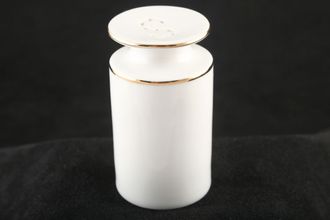 Thomas Medaillon Gold Band - White with Thin Gold Line Salt Pot Holes form 'S' shape