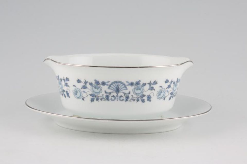 Noritake Royal Blue Sauce Boat and Stand Fixed