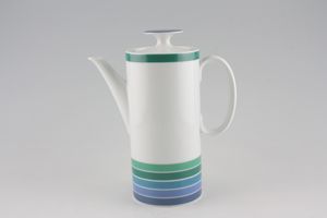 Thomas White with Blue and Green Bands Coffee Pot