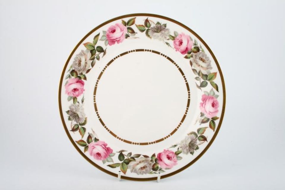 Royal Worcester Royal Garden - Dot and Dash Inner Gold Line Breakfast / Lunch Plate 9 1/4"