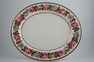 Sell Royal Worcester Royal Garden - Dot and Dash Inner Gold Line Oval Platter 13 1/4"