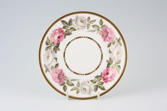 Royal Worcester Royal Garden - Dot and Dash Inner Gold Line Tea Saucer 3" well for straight sided cups.Also Soup Cup Saucer 5 3/4"